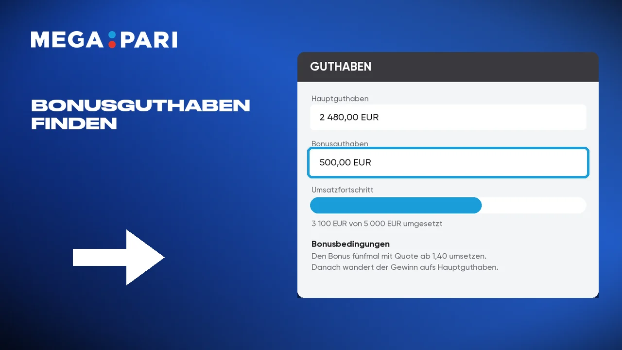 Ein gutgeschriebener Bonus steht neben dem Hauptguthaben