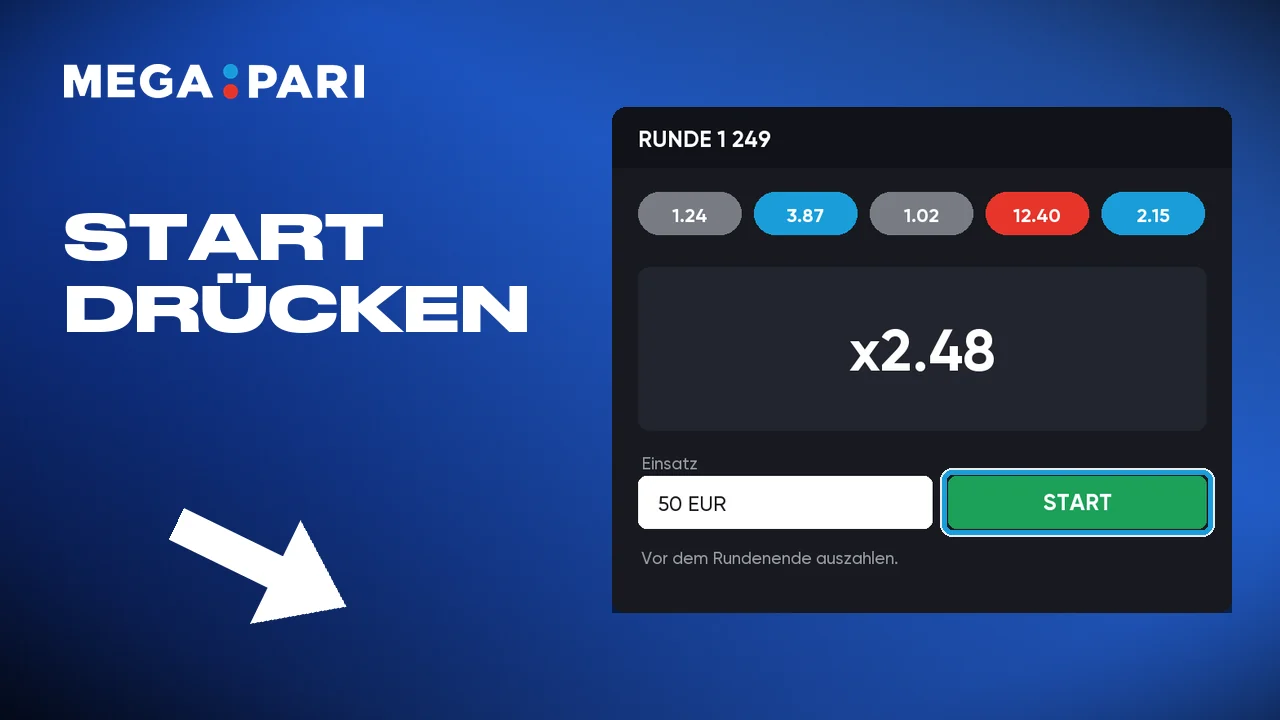 Bei Megapari auf Spin oder Play tippen