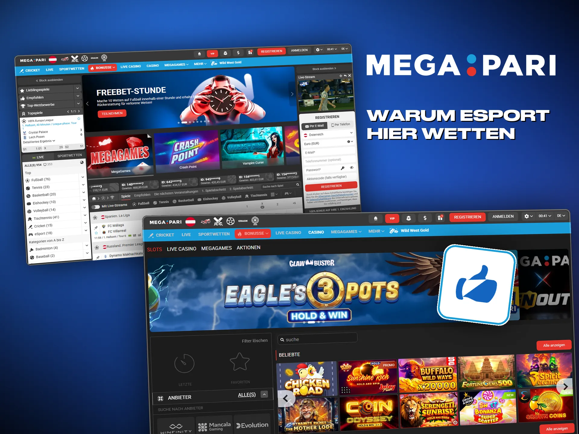 Spieler bewerten Megapari nach Boni und App
