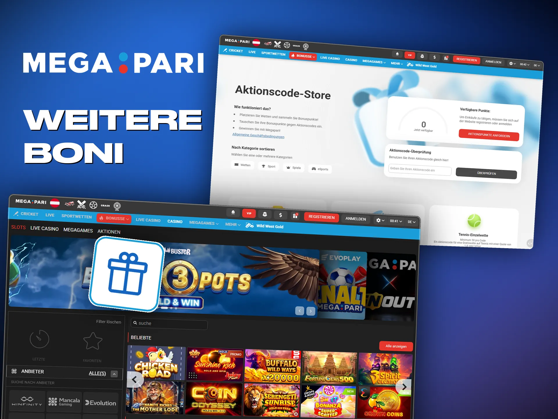 Auch bestehende Spieler bekommen Cashback und Reload-Boni